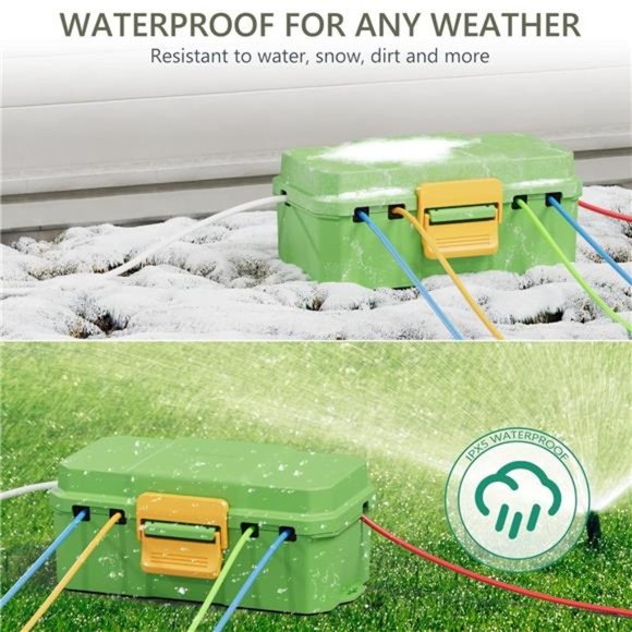 Waterproof Electrical Box,   Large Size 6 Cable Seal Entry, Green - Picture 3 of 6
